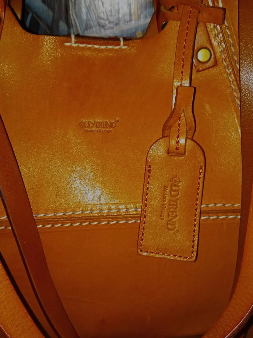 Old Trend Modern Vintage Rosa Tan Leather Carryall Tote